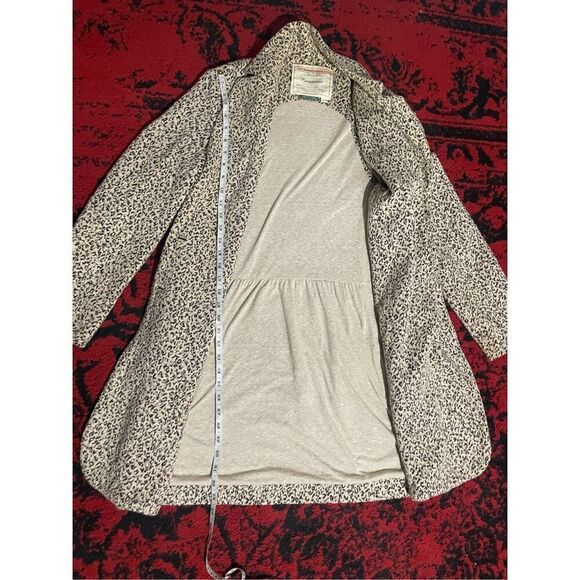 Anthropologie Cartonnier Rowan Leopard Jacket Size S Trench Coat Shimmer Sparkle - Picture 4 of 16